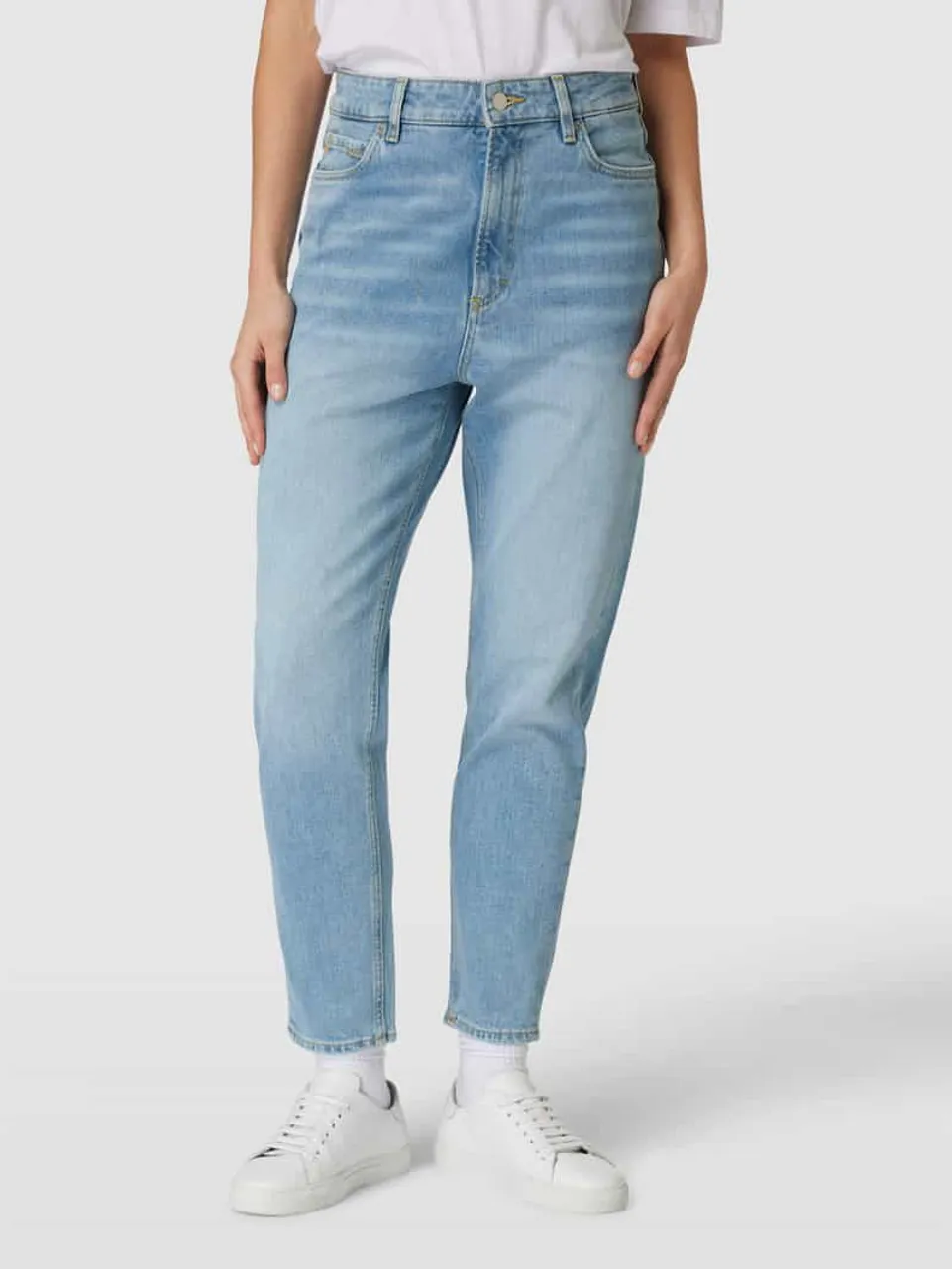 BOSS Orange Straight Leg Jeans im 5-Pocket-Design Modell 'RUTH' in Hellblau