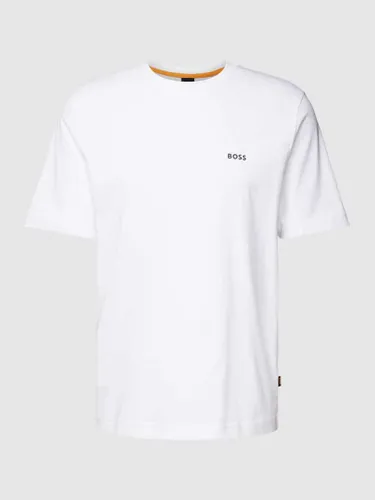 BOSS Orange T-Shirt mit Label-Print Modell 'Racing' in Weiss