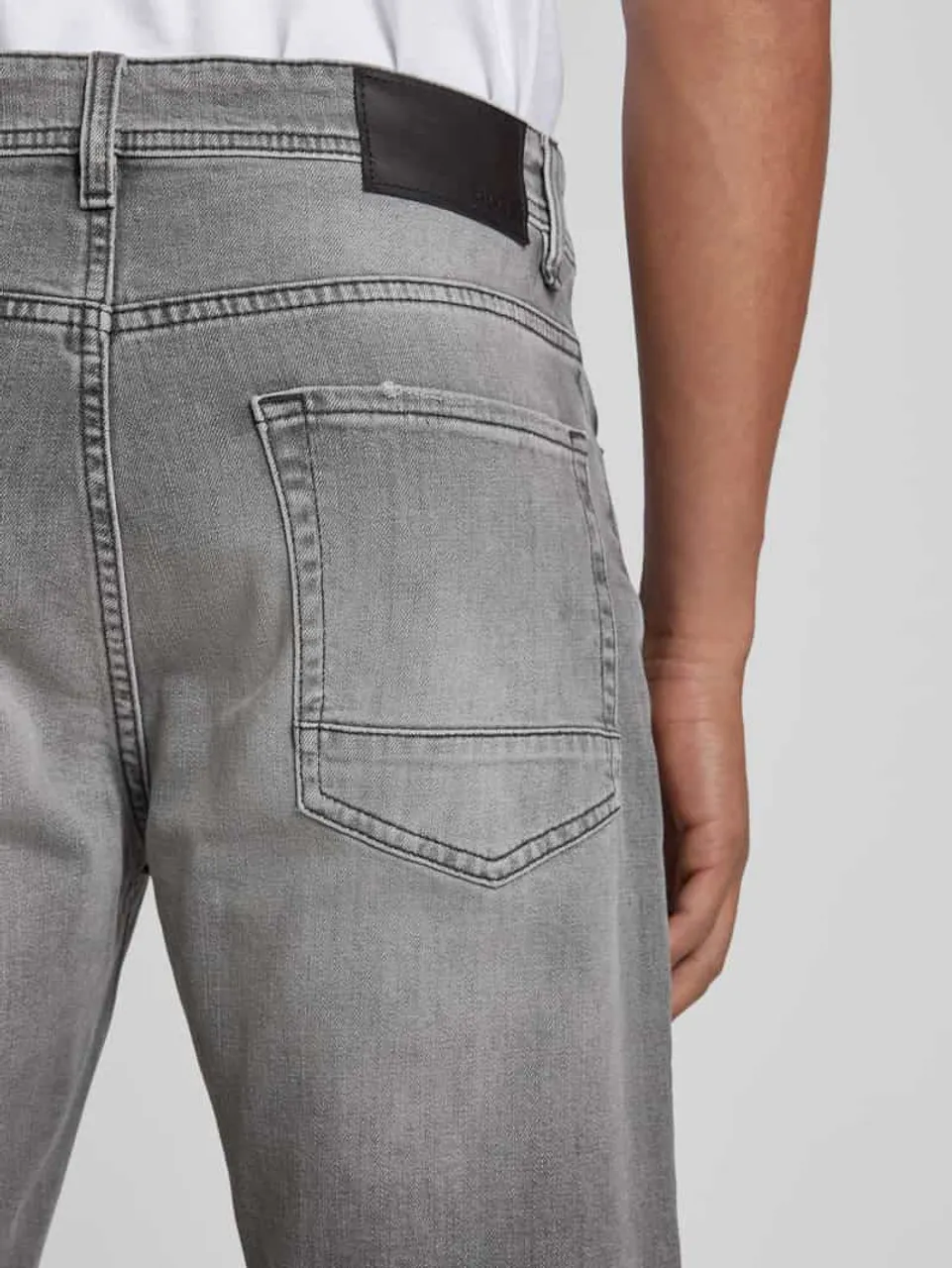 BOSS Orange Tapered Fit Jeans im 5-Pocket-Design Modell 'TABER' in Mittelgrau