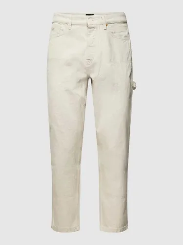 BOSS Orange Tapered Jeans mit Label-Detail Modell 'Tatum' in Offwhite