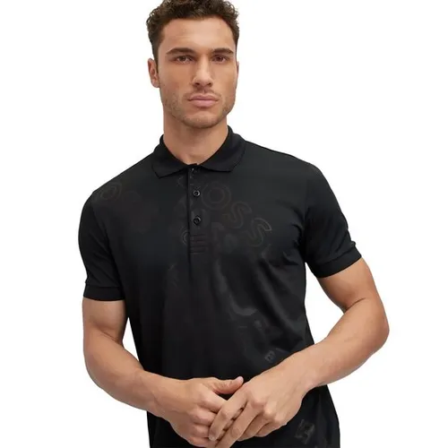 BOSS Paddy 4 relaxed fit Halbarm Polo schwarz