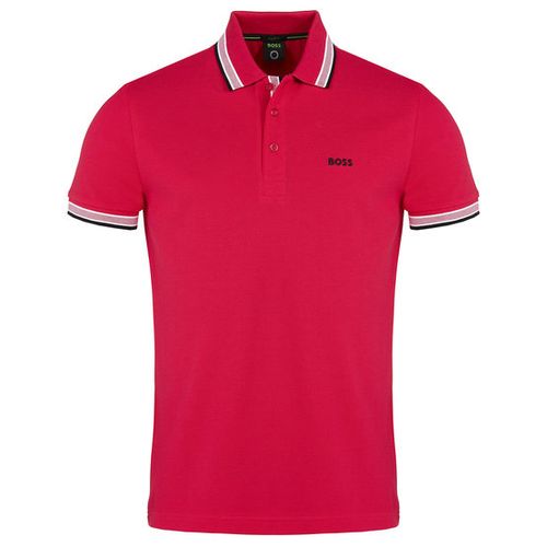 BOSS Paddy Curved Halbarm Polo pink