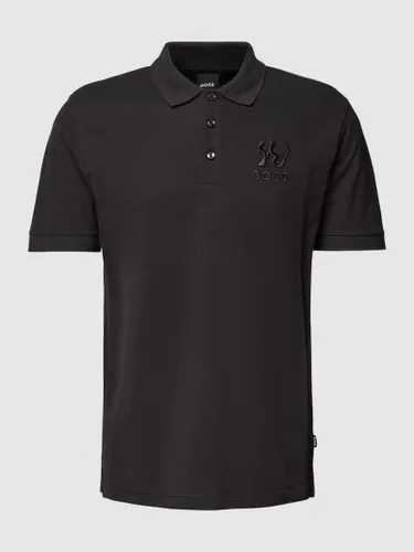 BOSS Poloshirt mit Label-Stitching Modell 'Parlay' in Black