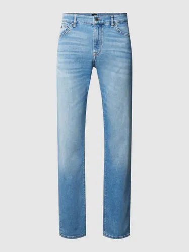 BOSS Regular Fit Jeans im 5-Pocket-Design Modell 'Maine' in Bleu
