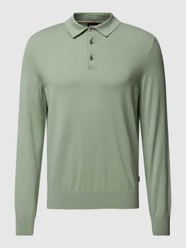 BOSS Regular Fit Poloshirt in langärmeligem Design Modell 'Gemello' in Schilf