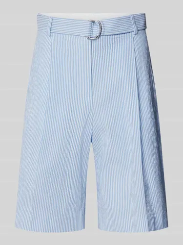 BOSS Regular Fit Shorts mit Streifenmuster Modell 'Tannah' in Hellblau