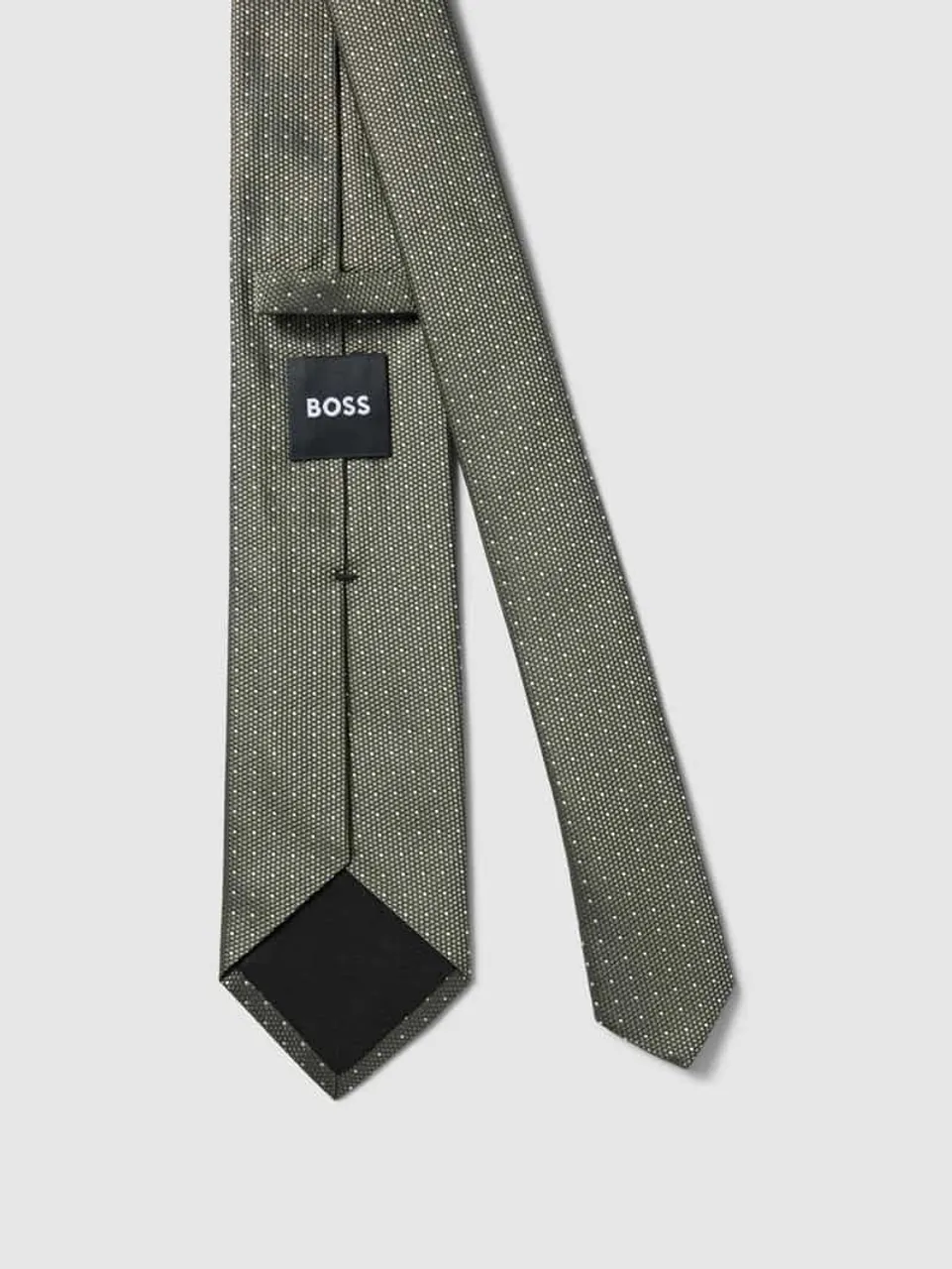 BOSS Seidenkrawatte mit feinem Allover-Muster Modell 'Tie' (7,5 cm) in Schilf