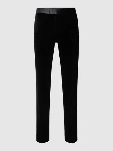 BOSS Slim Fit Anzughose mit Kontrastbesatz in Black