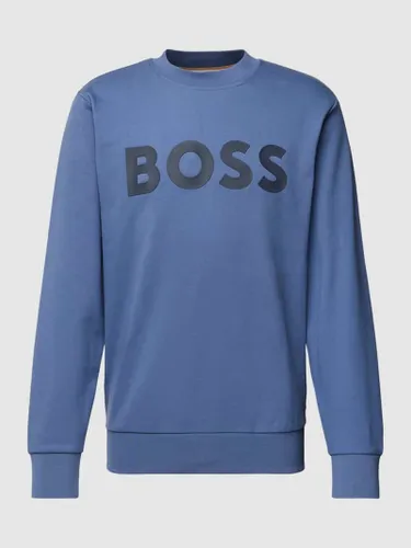 BOSS Sweatshirt mit Label-Print Modell 'Soleri' in Bleu