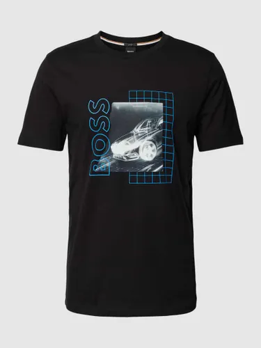 BOSS T-Shirt mit Label-Print Modell 'Tiburt' in Black