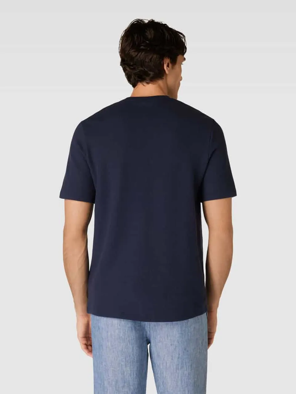 BOSS T-Shirt mit Label-Stitching in Dunkelblau