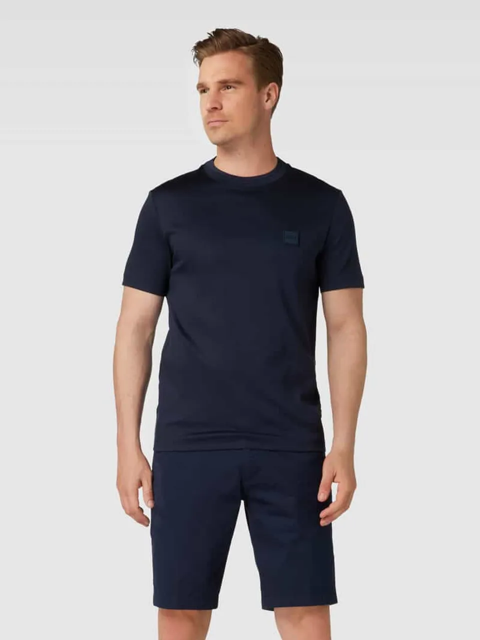 BOSS T-Shirt mit Rundhalsausschnitt Modell 'Tiburt' in Marine