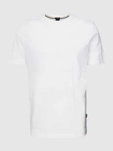 BOSS T-Shirt mit Strukturmuster Modell 'Tiburt' in Weiss