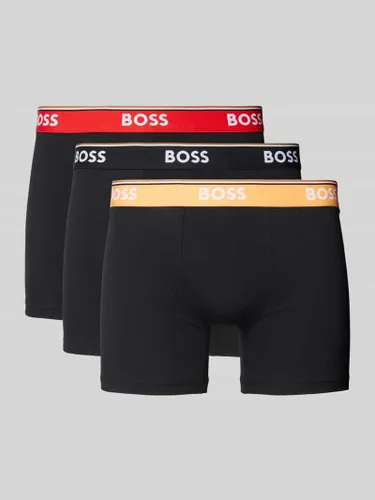 BOSS Trunks mit elastischem Logo-Bund im 3er-Pack in Black
