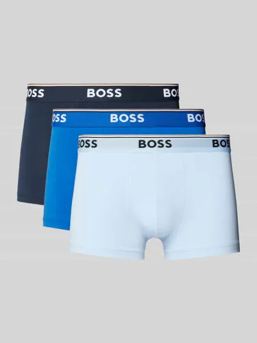 BOSS Trunks mit elastischem Logo-Bund im 3er-Pack in Blau