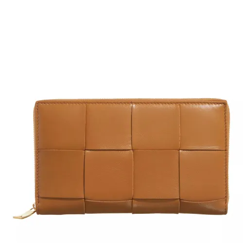 Bottega Veneta Portemonnaie - Zip Around Wallet Leather - Gr. unisize - in Braun - für Damen