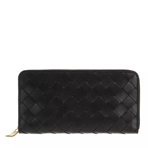 Bottega Veneta Portemonnaie - Zip Around Wallet Leather - Gr. unisize - in Schwarz - für Damen