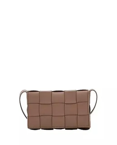 Bottega Veneta Shopper - Small Cassette Leather Shoulder Bag - Gr. unisize - in Braun - für Damen