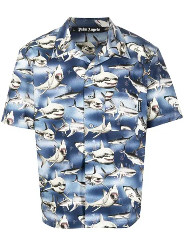 Bowlinghemd mit Hai-Print