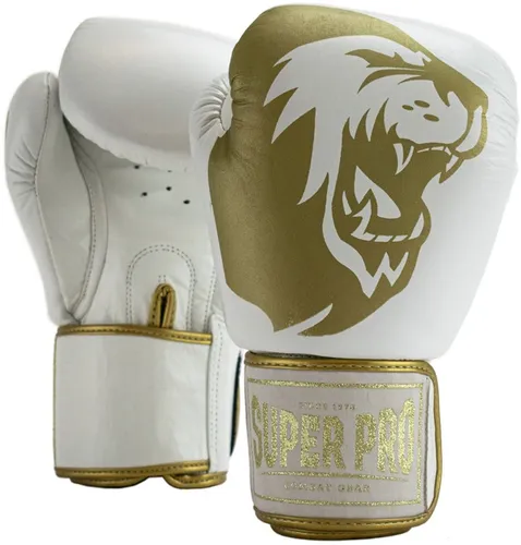 Boxhandschuhe SUPER PRO "Warrior" Gr. 14 14 oz, goldfarben (weiß, goldfarben) Boxhandschuhe