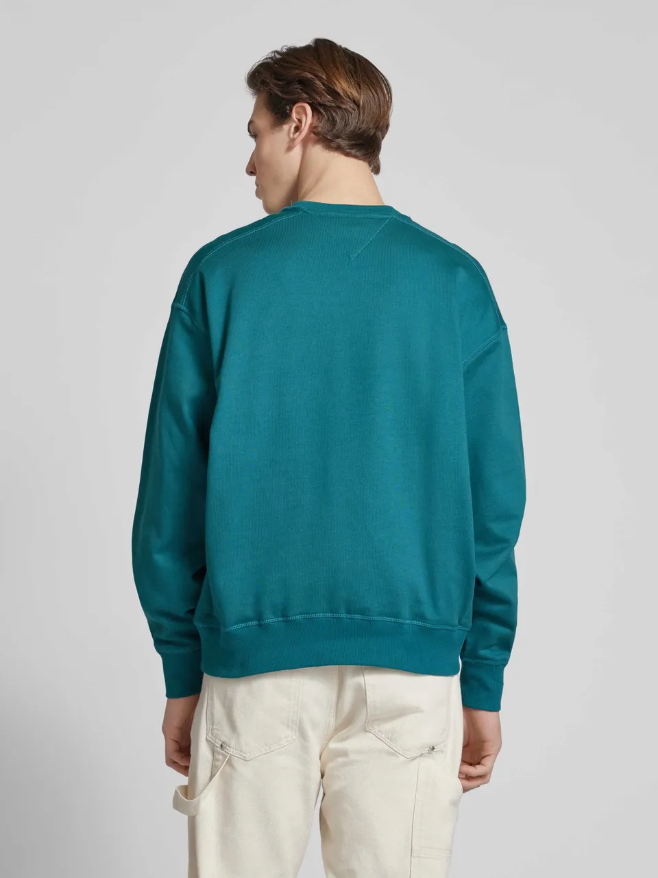 Boxy Fit Sweatshirt mit Label-Stitching