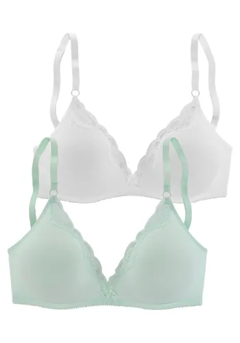 Bralette-BH PETITE FLEUR Gr. 70, Cup A, grün (mint, weiß) Damen BHs Wäsche Teenie-BH BH BH-Set Bralettes