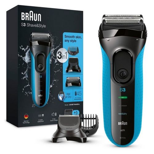 Braun Elektrorasierer Series 3 Shave&Style 3010BT, Wet&Dry, 30 Minuten Akkulaufzeit