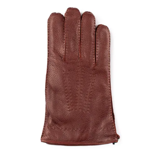 Braune Leder Artisan Handschuhe Italien Orciani