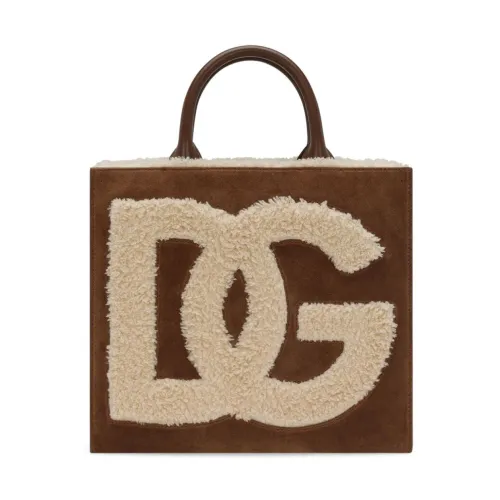 Braune Leder-Einkaufstasche Dolce & Gabbana