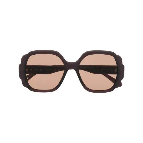 Braune Sonnenbrille mit quadratischem Rahmen Chloé