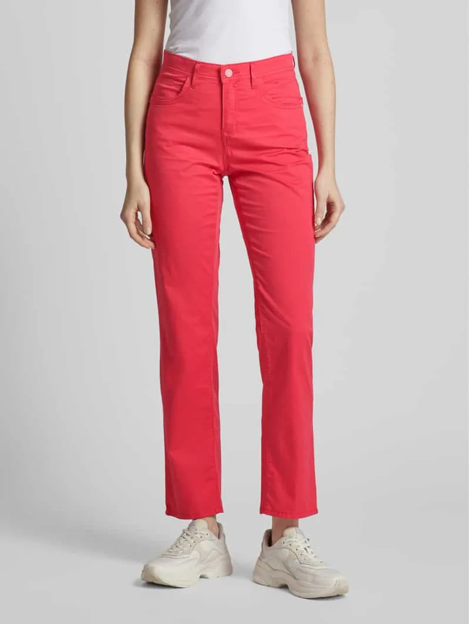 Brax Bootcut Jeans in unifarbenem Design Modell 'STYLE.CAROLA' in Pink