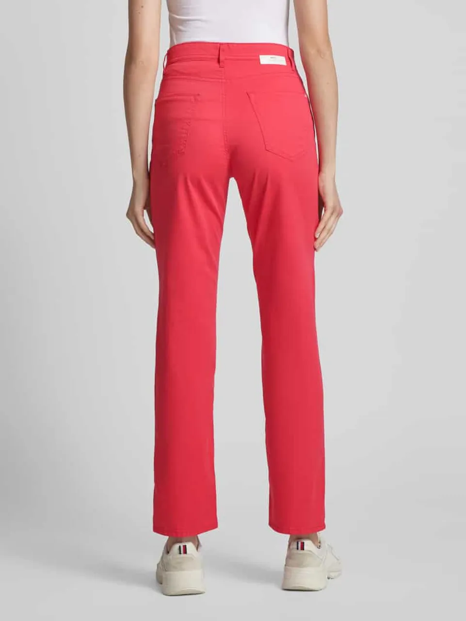 Brax Bootcut Jeans in unifarbenem Design Modell 'STYLE.CAROLA' in Pink