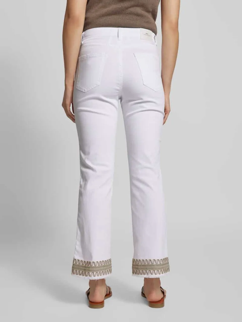 Brax Bootcut Jeans mit Fransen Modell 'Style. Mary' in Weiss