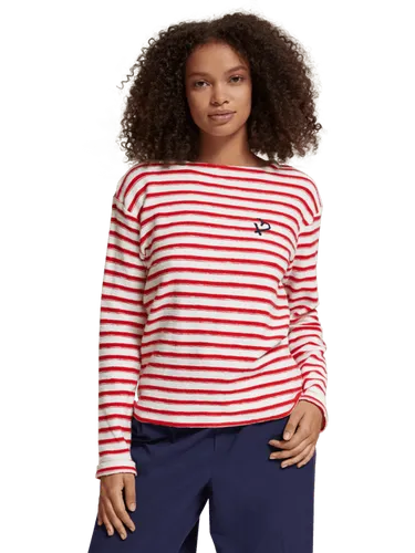 Breton striped boxy fit T-shirt - Größe S - Multicolor - Frau - T-Shirt - Scotch & Soda