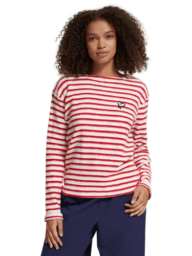 Breton striped boxy fit T-shirt - Größe XL - Multicolor - Frau - T-Shirt - Scotch & Soda