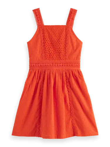 Broderie anglaise tape detail dress - Größe 8 - Multicolor - Mädchen - Kleid - Scotch & Soda