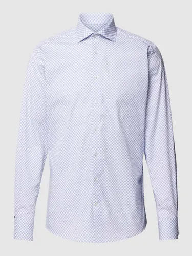 Bruun & Stengade Slim Fit Business-Hemd mit Allover-Muster Modell 'UNITAS' in Hellblau
