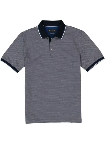 bugatti Herren Polo-Shirt blau Baumwoll-Jersey