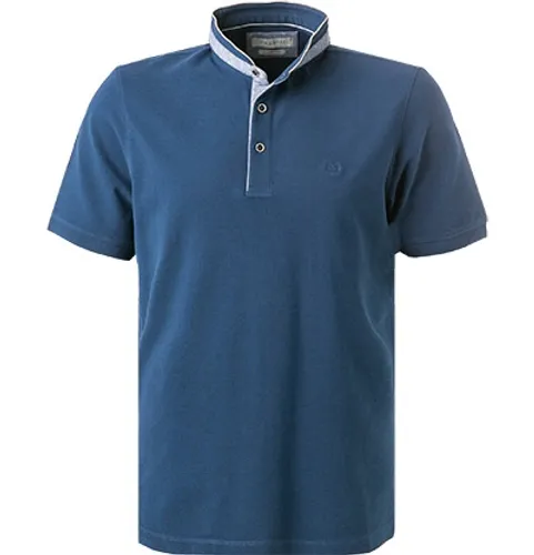 bugatti Herren Polo-Shirt blau Baumwoll-Piqué