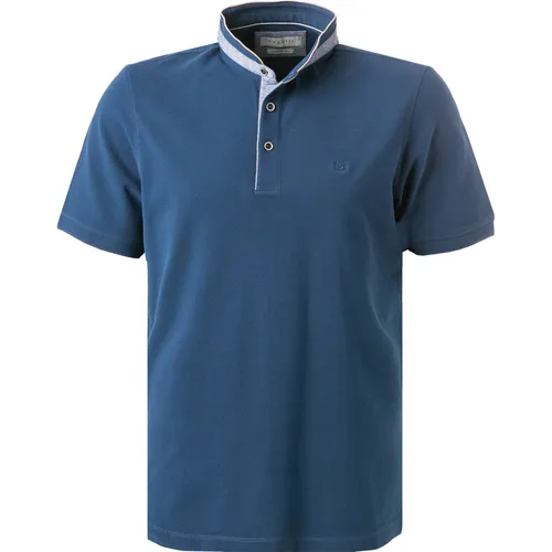 bugatti Herren Polo-Shirt blau Baumwoll-Piqué