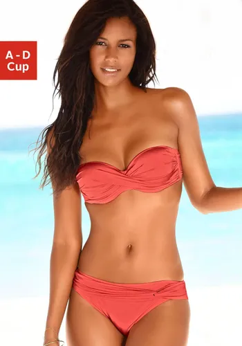 Bügel-Bandeau-Bikini LASCANA Gr. 32, Cup A, rot (hummer) Damen Bikini-Sets Ocean Blue mit verschiedenen Trägervarianten Bestseller