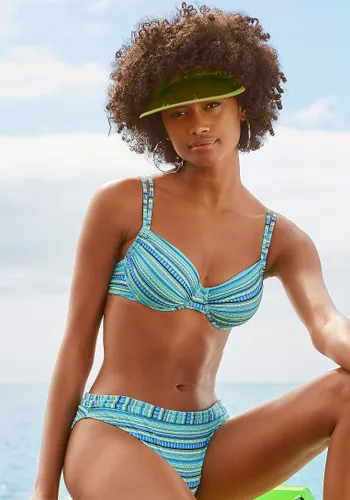 Bügel-Bikini LASCANA Gr. 38, Cup B, grün (türkis, gestreift) Damen Bikini-Sets Ocean Blue
