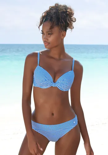 Bügel-Bikini S.OLIVER Gr. 38, Cup D, blau (hellblau, weiß) Damen Bikini-Sets Ocean Blue