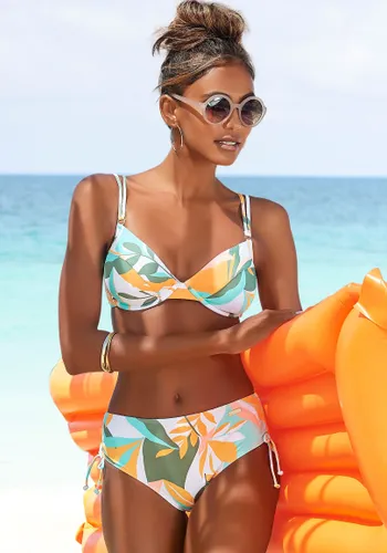 Bügel-Bikini SUNSEEKER "Allis" Gr. 38, Cup B, gelb (weiß, gelb) Damen Bikini-Sets Ocean Blue mit kleinen Zierringen am Top Bestseller