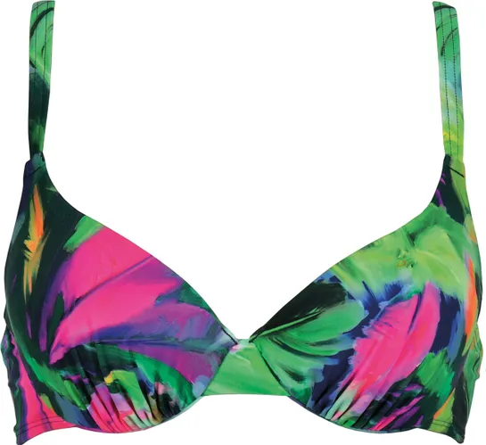 Bügel-Bikini-Top NATURANA "Bora Bora Beach" Gr. 36, Cup E, bunt (navy, grün, pink) Damen Bikini-Oberteile Bügel-Bikini Ocean Blue