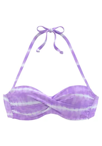 Bügel-Bikini-Top S.OLIVER "Enja" Gr. 42, Cup D, lila (lila, weiß) Damen Bikini-Oberteile Ocean Blue