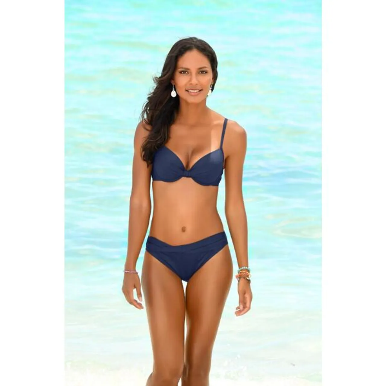 Bügel-Bikini-Top S.OLIVER "Spain" Gr. 38, Cup B, blau (marine) Damen Bikini-Oberteile Ocean Blue