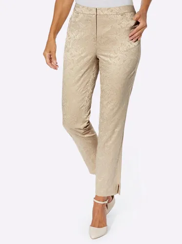 Bügelfaltenhose LADY Gr. 40, Normalgrößen, beige (sand, gemustert) Damen Hosen Bügelfaltenhosen
