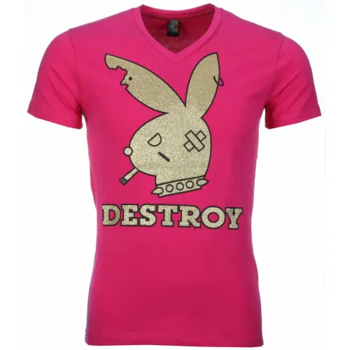 Bunny Destroy Print - Herren T-Shirt - 1334R Local Fanatic