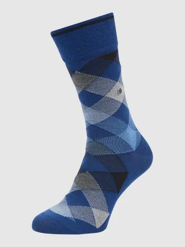 Burlington Socken aus Schurwollmischung Modell 'Newcastle' in Blau